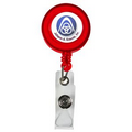 30" Cord Round Retractable Badge Reel with Metal Slip Clip Backing and Badge Holder (Overseas)